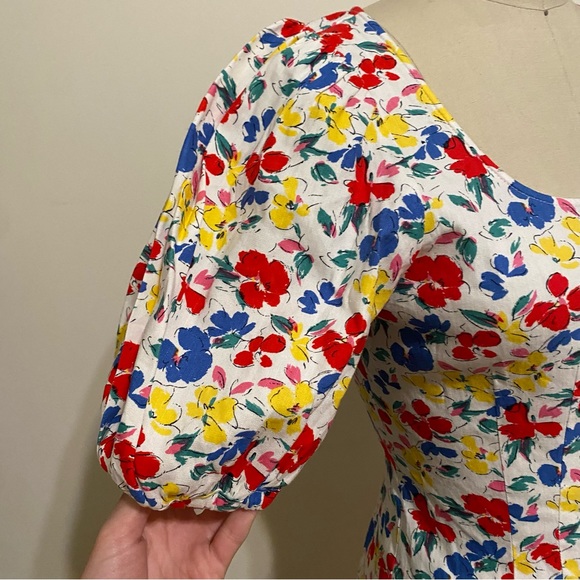NWT! RIXO for Target floral short puff sleeve button up dress, size 2 - Picture 7 of 13